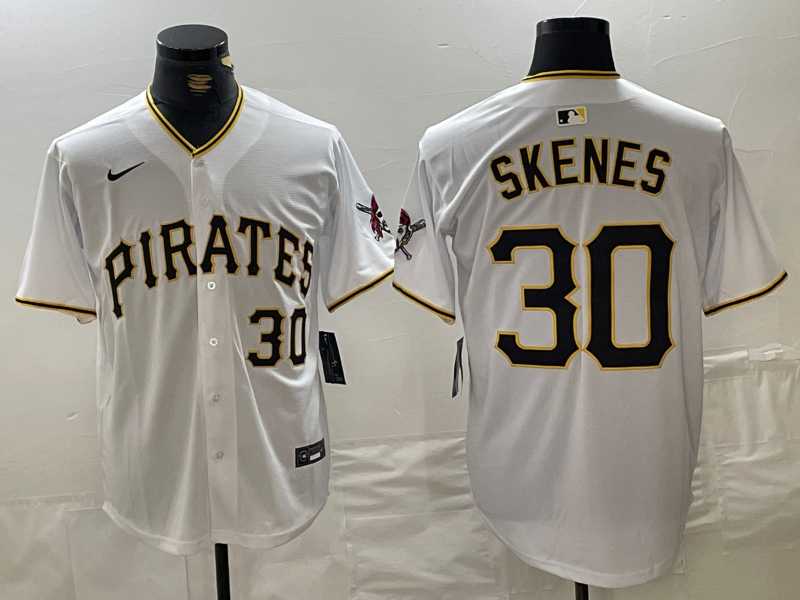 Men%27s Pittsburgh Pirates #30 Paul Skenes Nike White Home Limited Player Jersey